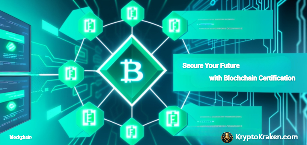 image of blockchain that says "secure your future with blockchain certificatin